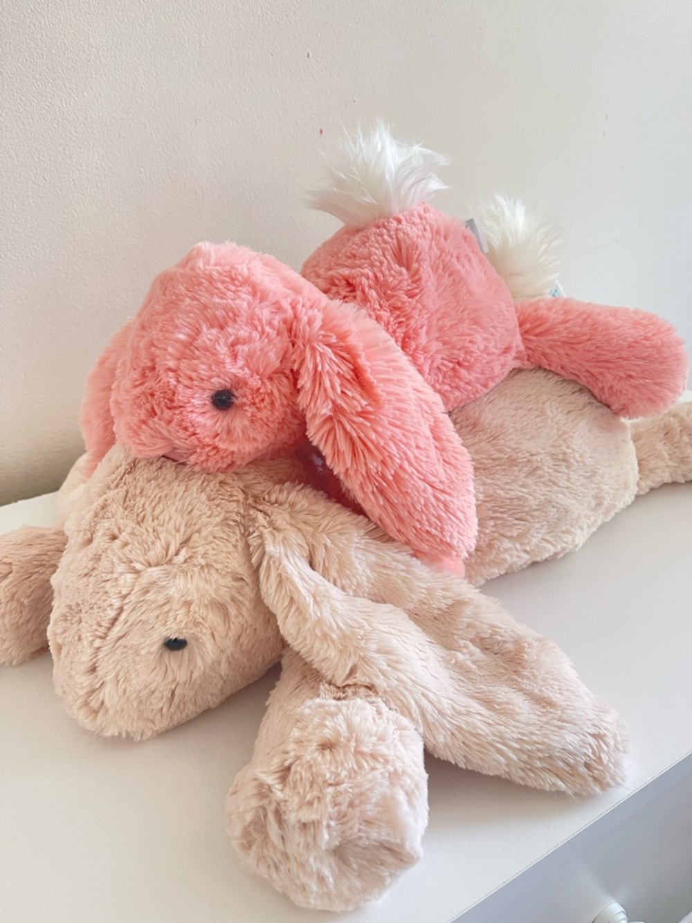 Jellycat Smudge Rabbit Bundle Big Smudge Rabbit & Smudge Apricot Rabbit NWT Rare